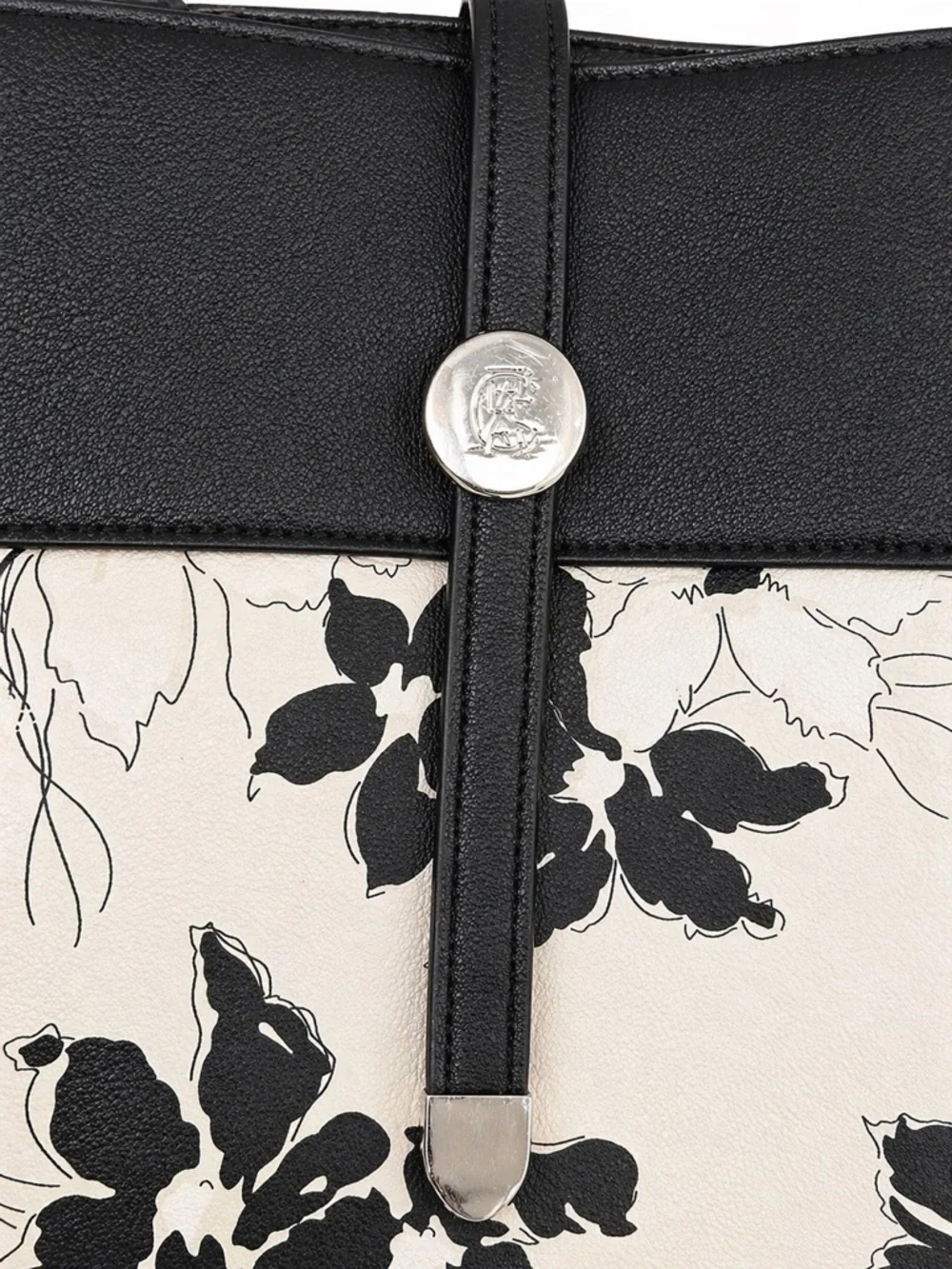 Chaps Black & White Floral Shoulder Bag women’s purse, feminine bag